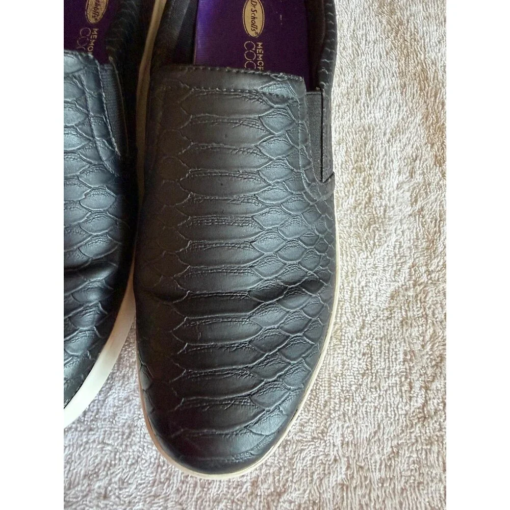 Dr. Scholl's Madison Womens Slip On Sneaker Black Snake Embossed Size 8.5